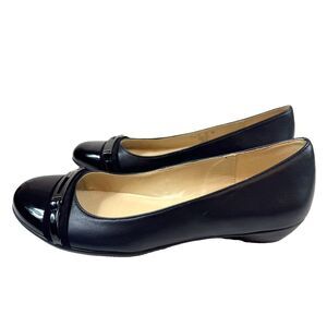 Naturalizer Helina, Black Cap Toe Ballet Flats, US 7.5M, Vegan Leather, Comfort
